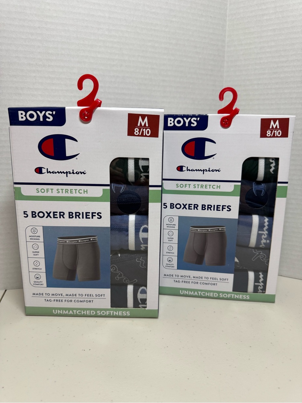 Champion Boys' 5-Pack Boxer Briefs - Blue, Gray, Green